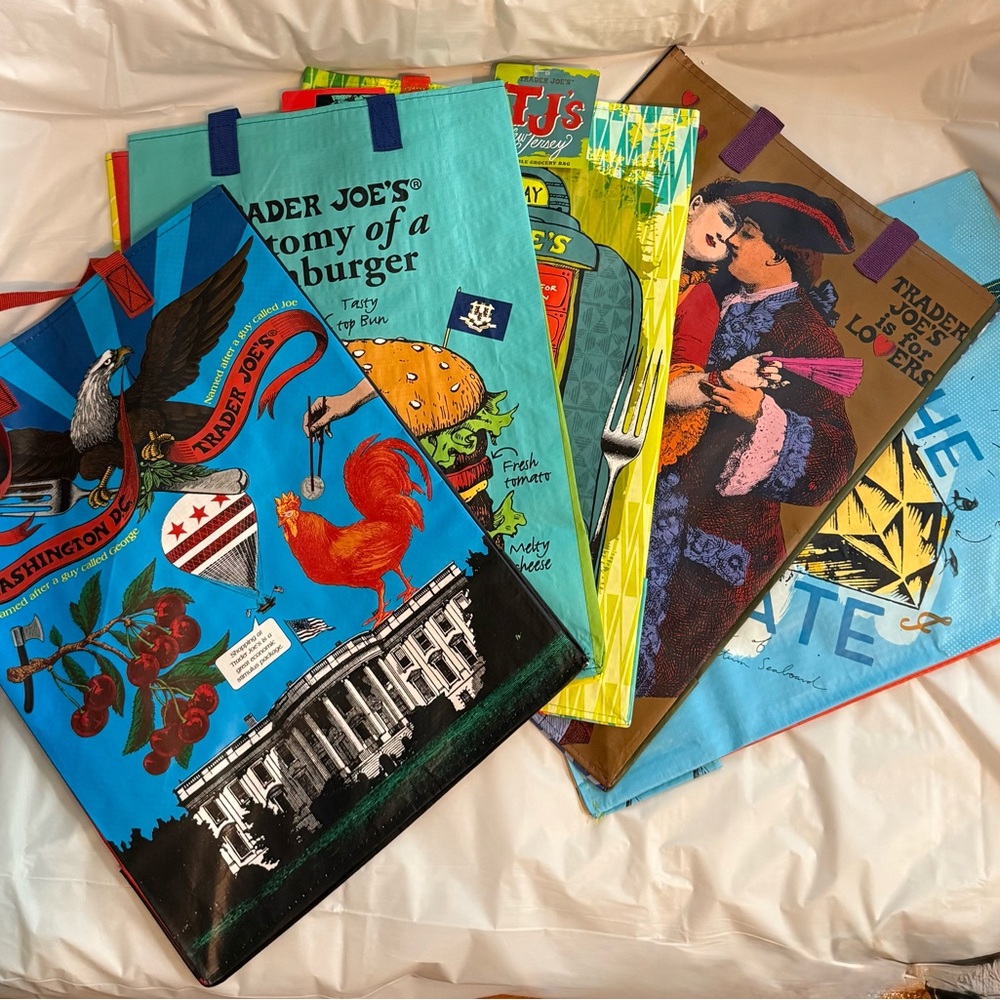Trader Joe’s 2025 Reusable Totes - Set of 5 - NWT